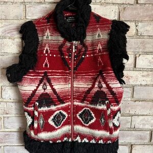 Red and Black Women's Vest
